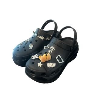 Mens SZ 12 Platform Crocs With Gems